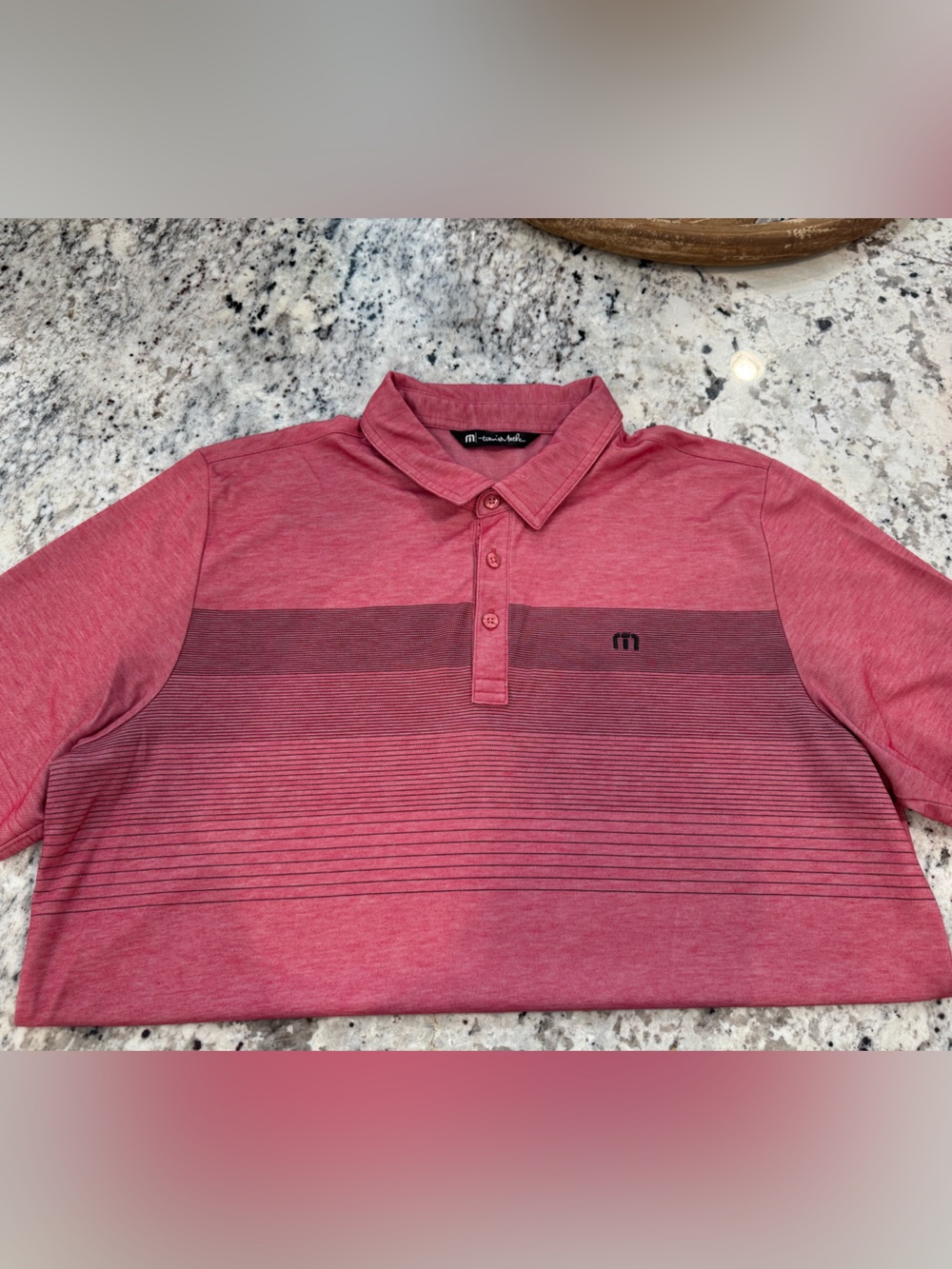 Travis Mathew Men's Red & Black Stripe Polo